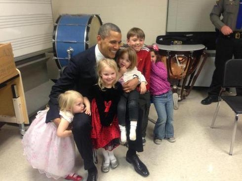 President Obama with children